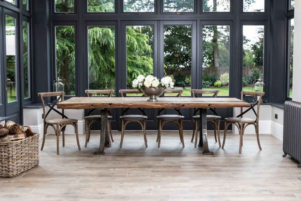 reclaimed oak dining table